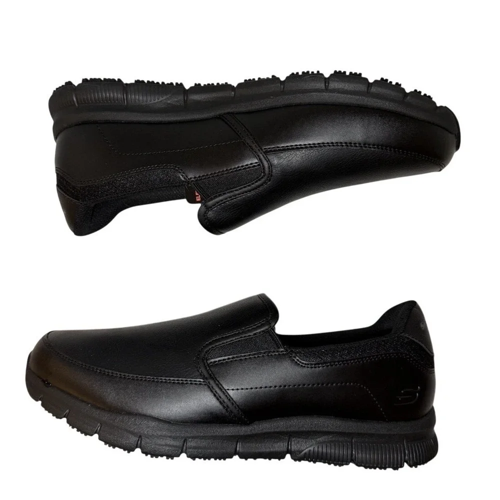 SKECHERS Men's Relaxed Fit Nampa‎ Groton SR Slip Resistant Work Shoe Black Sz 7